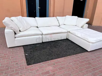 Marina home feather 🪶 filled sofa with footstool