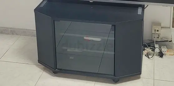Modern TV trolley with Glass Door and side storage