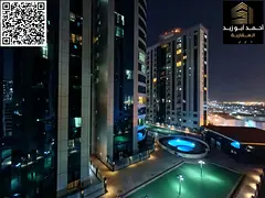 Fully furnished 1-bedroom apartment in Orient Towers, Ajman – Central A/C, large balcony, free mai