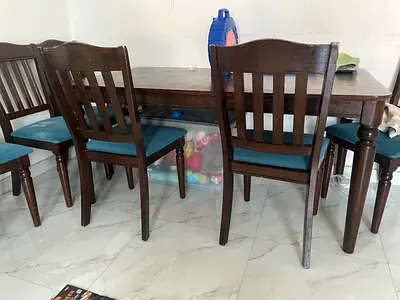 Sturdy Wooden Dining Table Set with Chairs