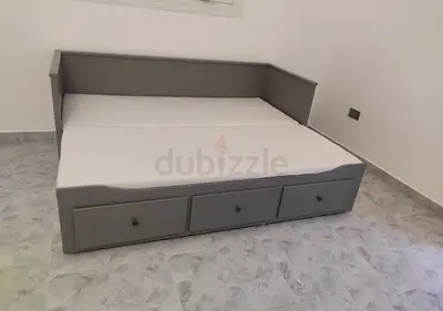 IKEA Hamnes daybed with 3 big storage drawers and 2 IKEA mattresses