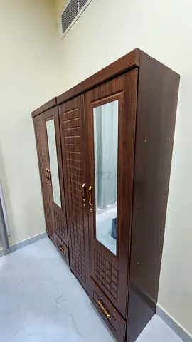 Spacious two Wooden Wardrobe with Mirrors