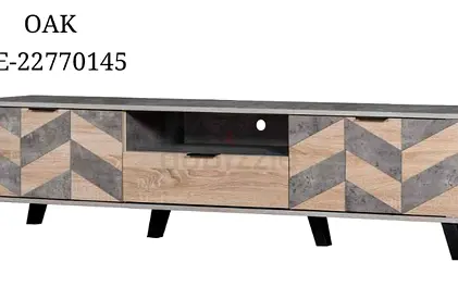 Stylish Modern TV Stand with Chevron Pattern