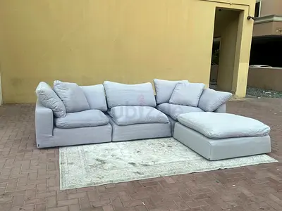 Marina home luscious feather 🪶 filled sofa with footstool