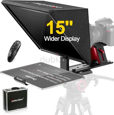 Desview TP150 Teleprompter 15 inch, All Metal Liftable Teleprompters with Remote Control