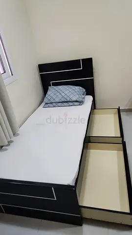 Wooden Bed with Storage Units