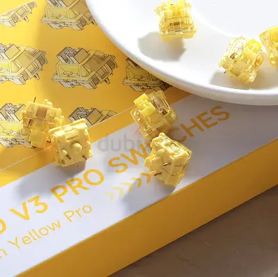 Akko V3 Creamy Yellow Pro Keyboard Switch with Dustproof Stem for Mechanical Gaming Keyboard, 5-Pin