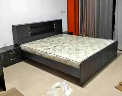Brand new King size Strong MDF wood bed frame With Mattress Available