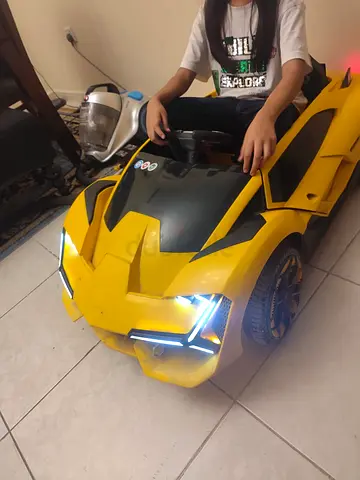 Kids Electric Ride-On Car - Yellow Sports Model