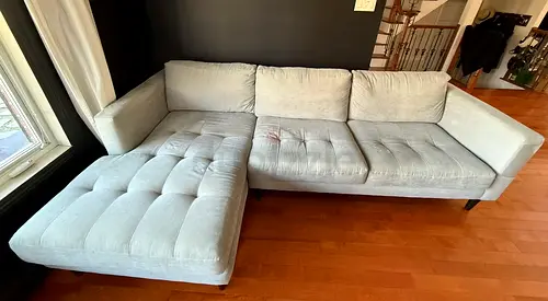 Light gray fabric sectional