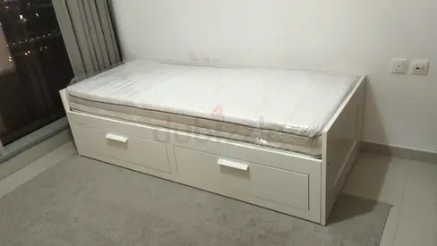 Ikea White Day Bed with Storage Drawers