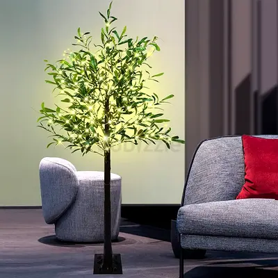 Artificial Lighted Olive Tree 6FT Tall Faux Silk Light Up Plant Trees
