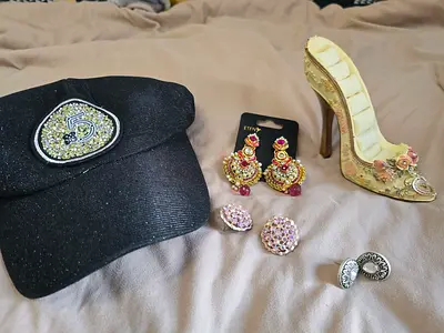 Cap earings and ring holder