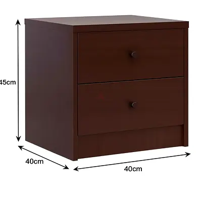 Wenge Bedside Table with Drawer - Nightstand Table with Lockable Key Drawers