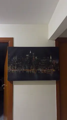 City skyline painting