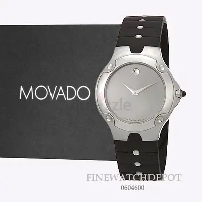 Authentic Movado  Sports Edition Black Dial Rubber Strap Watch