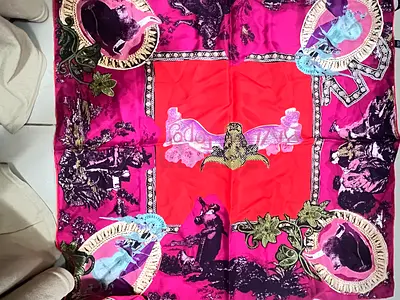 Christian lacroix Elegant Vintage Silk Scarf with Artistic Designs