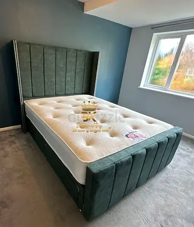 Elegant Green Upholstered Bed Frame In Good price