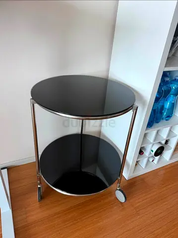 Black glass table