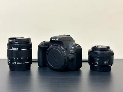 Canon EOS 200D DSLR Camera with 18-55mm and 50mm Lens
