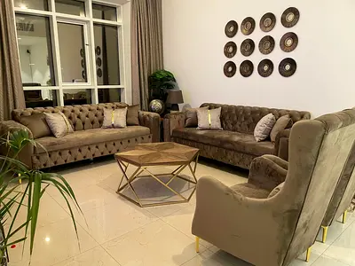 Luxurious Velvet Chesterfield Sofa Set