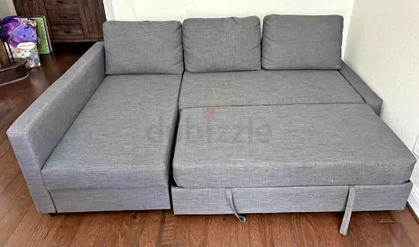 L shape sofa com bed storage