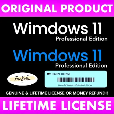 Genuine Windows 11 Professional Edition • Lifetime Activation license Key