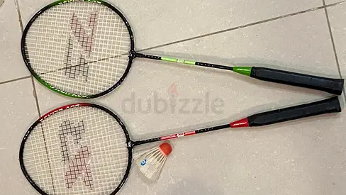 Set of Two Badminton Rackets with Shuttlecock
