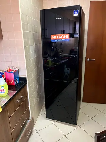 Hitachi fully black Front glass Refrigerator Bottom freezer