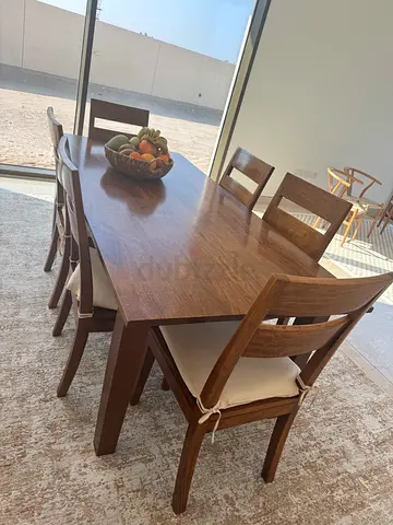 Beautiful Wooden Dining Table with Chairs - Crate and Barrel