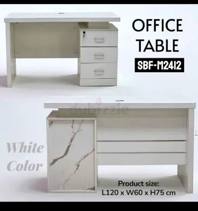 Modern White Office Table with Stylish Design