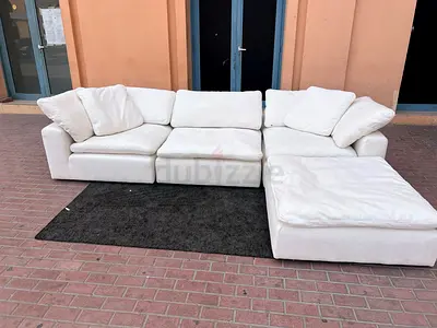 Marina home feather 🪶 filled sofa with footstool