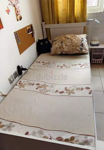Cozy White Bed Frame at throwaway price -slight repair required