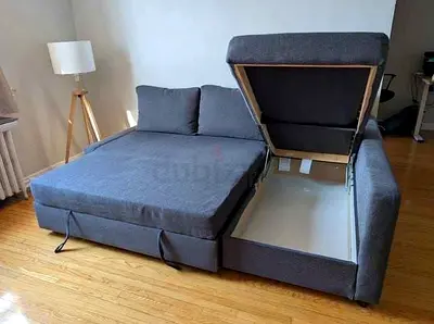 Comfortable Grey Sofa Bed with Storage