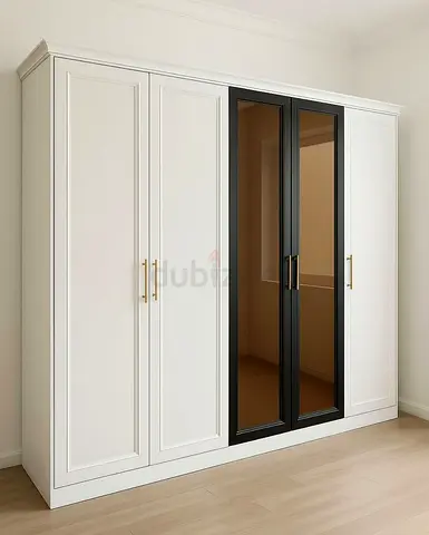 Sleek Modern Wardrobe with Mirror Doors