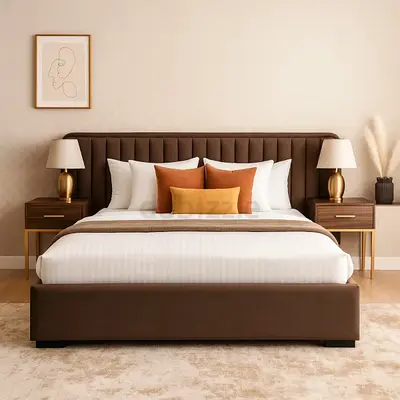 New brown colour 200*200 Super king size Bed