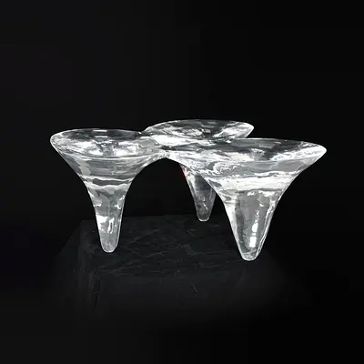 Luxury Lumiere Creation Icicles Crystal Coffee Table Sculpture Marina Home Roche Bobois