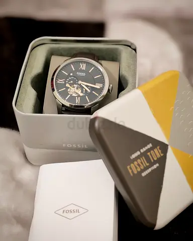 Fossil Automatic Watch with Brown Leather Strap