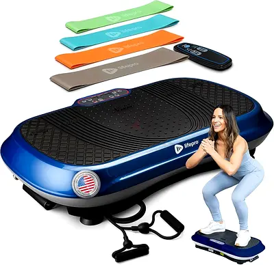 LifePro Vibration Plate Exercise Machine - Whole Body Workout Vibration Fitness Platform w/ Loop Ban