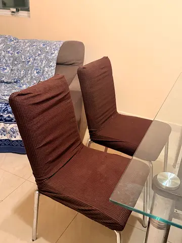 Stylish Dining Chairs Set of 2 with Uniquely Textured Fabric