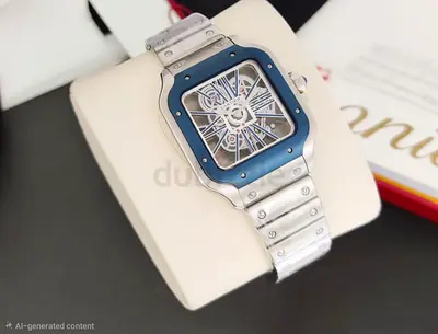 Sleek Mens Watch with Skeleton Dial