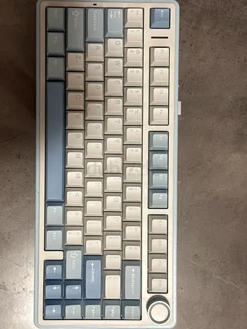 Aula F75 (Sea Salt Blue Color) Wireless/Wired Mechanical Keyboard, Hot swappable, 75%. Ice Vein keys