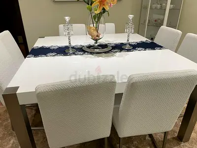 Dining Table with 8 Chairs   Buffet – Very Good Condition
