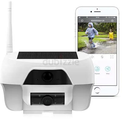 Frrecom Solar Powered Security Camera Outdoor Wireless Rechargeable Battery Powered WiFi Camera with