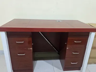 Sturdy Wooden Study Table with Drawers and chair.