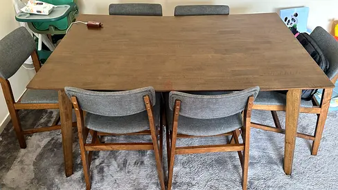 Sturdy Dining Table with Comfortable Chairs