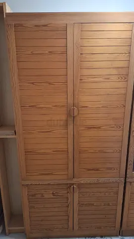 Two vintage Ikea cabinets, solid wood doors