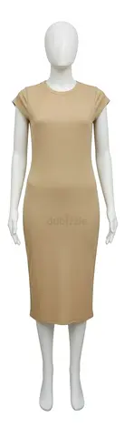 Elegant and Versatile Beige Midi Dress