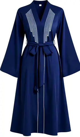 OFFER Elegant Navy Blue Robe with Stylish Design