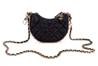 Chanel Black Quilted Croissant Mini